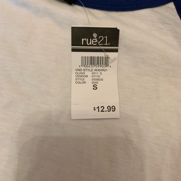 Rue 21 Base Ball Tee Crop Top - Picture 3 of 4